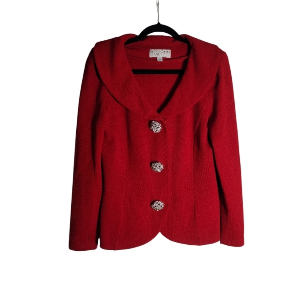St. John Red with BLING buttons